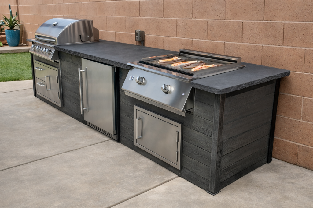 black-inline-kitchen - Outdoor Kitchen Kit